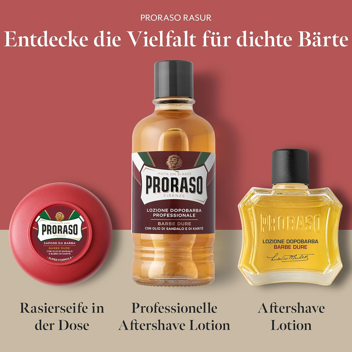 Proraso Rasierseife in der Dose, rot